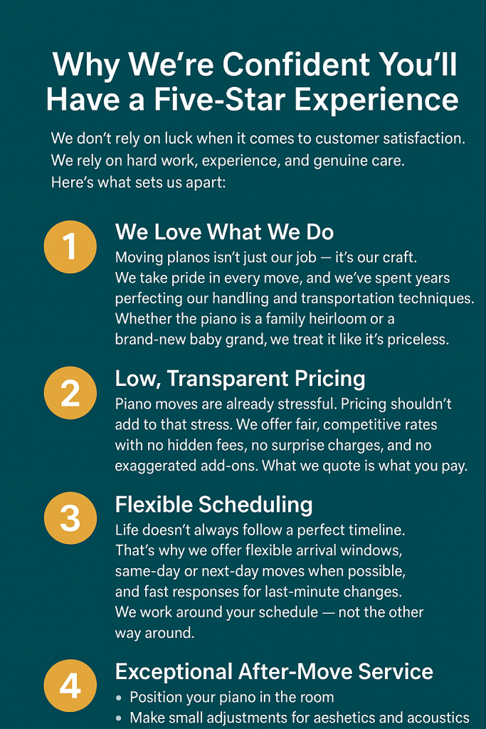 five star experience piano movers